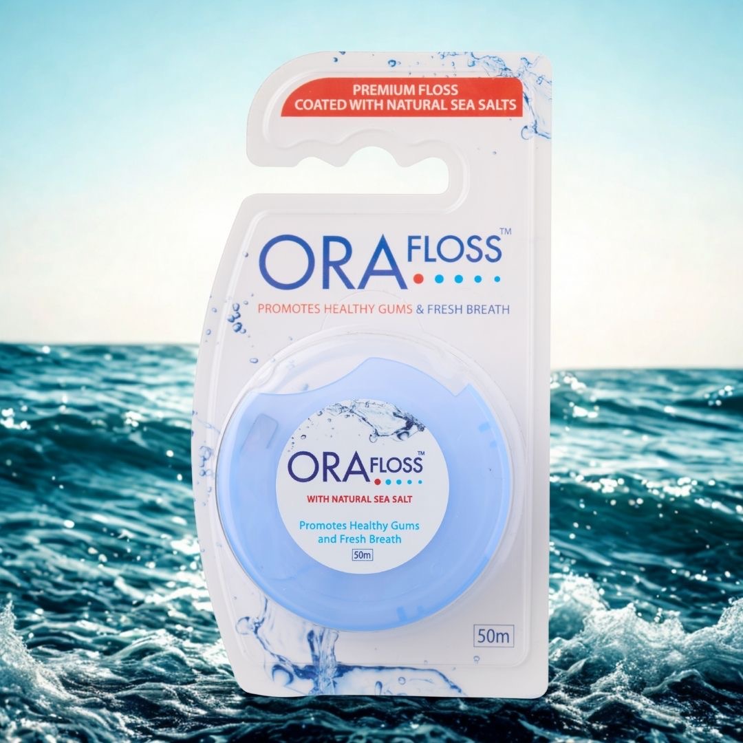 OraFloss premium floss coated with natural sea salts